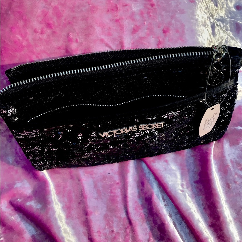 Victoria’s Secret clutch bag black sequins